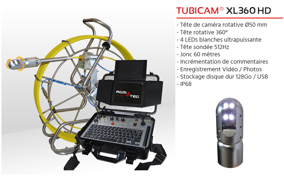 Caméra endoscopique HD tête rotative TUBICAM XL 360 AGM-TEC