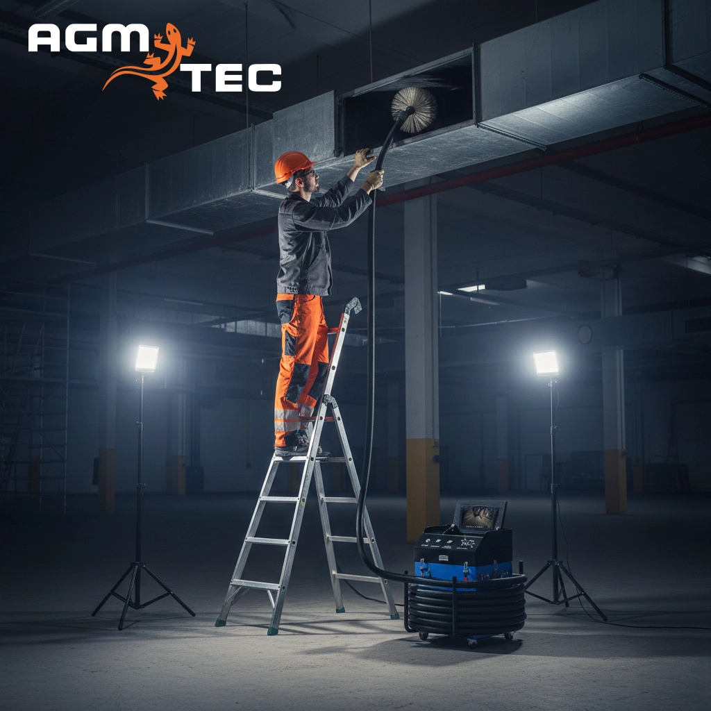 ASPICAM en action — nettoyage et inspection vidéo HD de gaines de ventilation, Bessières (31)