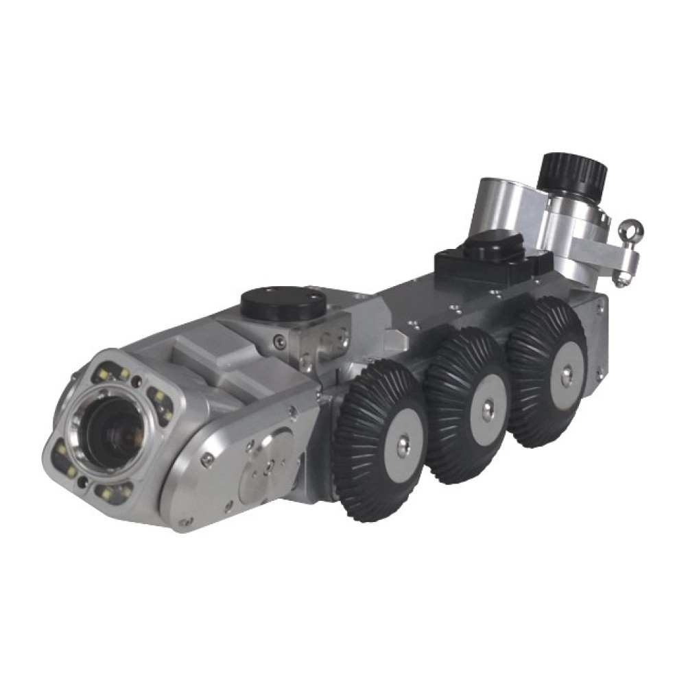 Robot d'inspection canalisation 300AX — chariot motorisé, caméra LED et 6 roues motrices