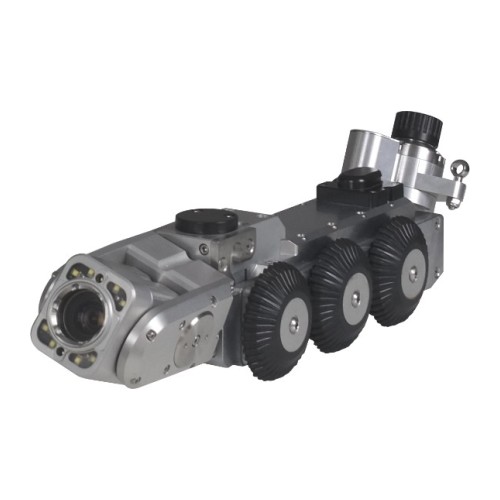 Robot d'inspection canalisation 300AX — chariot motorisé, caméra LED et 6 roues motrices