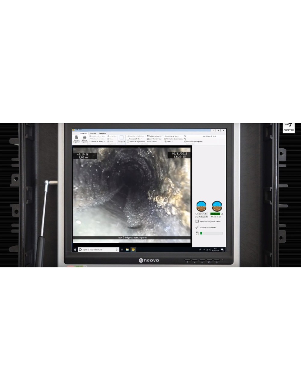 Logiciel MoleCam — interface régie robot 300AX inspection canalisation AGM TEC